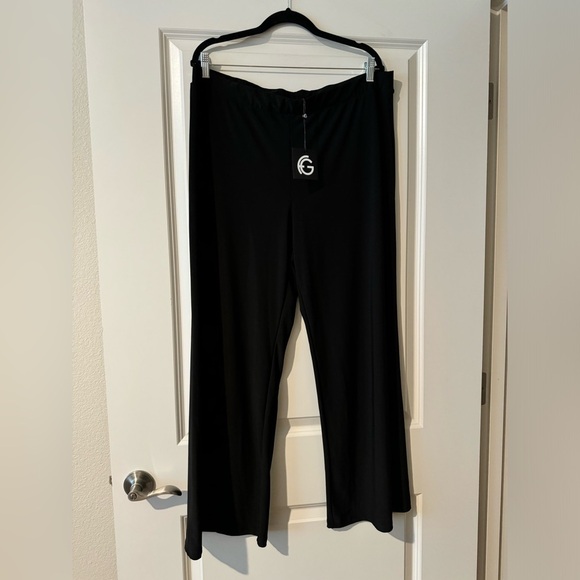 NEW Franne Golde Portofino Pant Wide Leg Black Petite XXL PXXL NWT - Picture 1 of 4